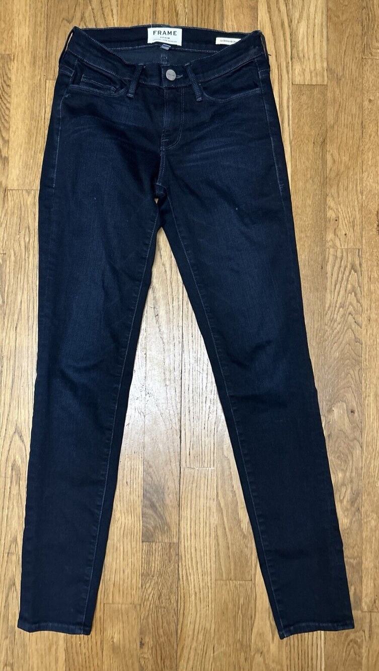 Women’s FRAME Dark Denim Le Skinny De Jeanne Jeans Size 25 *A5